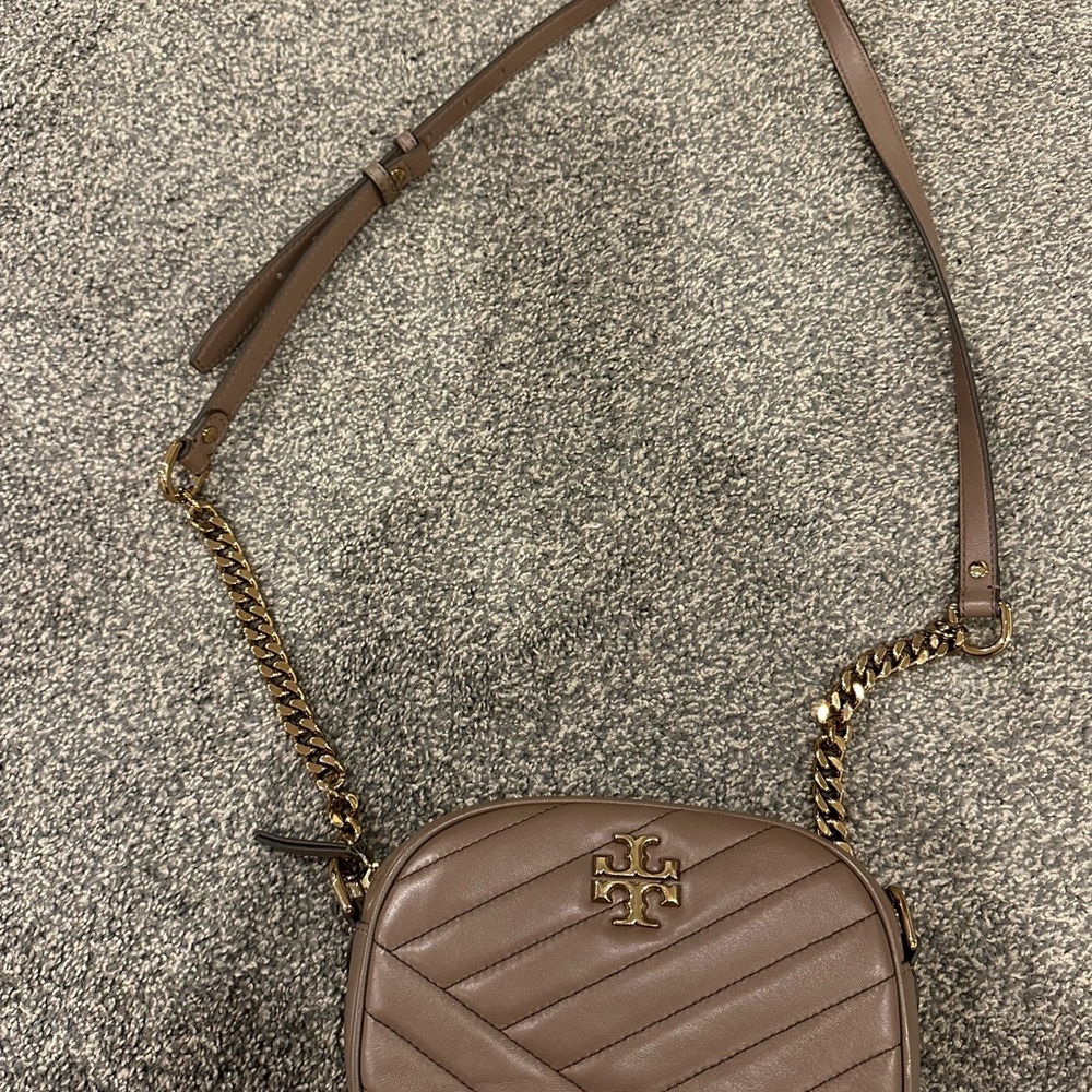 Tory Burch Tan Quilted Crossbody Bag